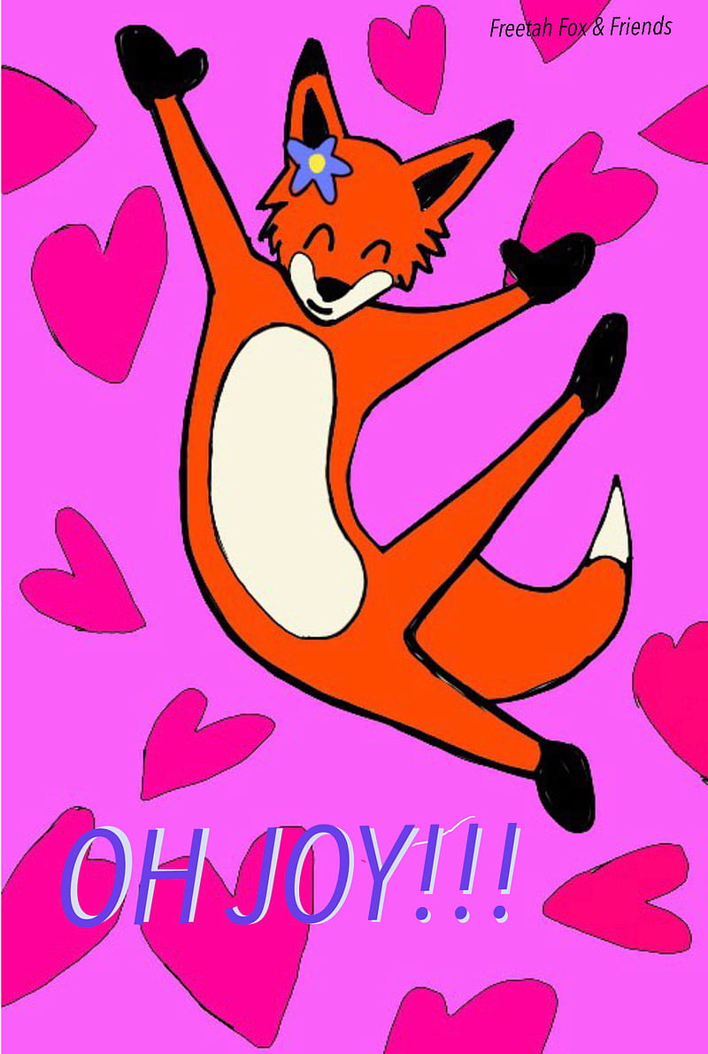 tahFoxhappy, fox, tah, happy, corazones, joy, HD phone wallpaper