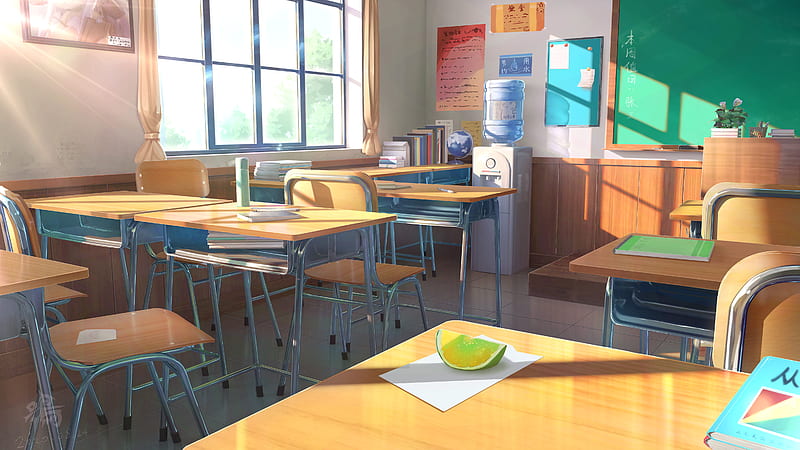 Anime, Original, Chair, Classroom, HD wallpaper