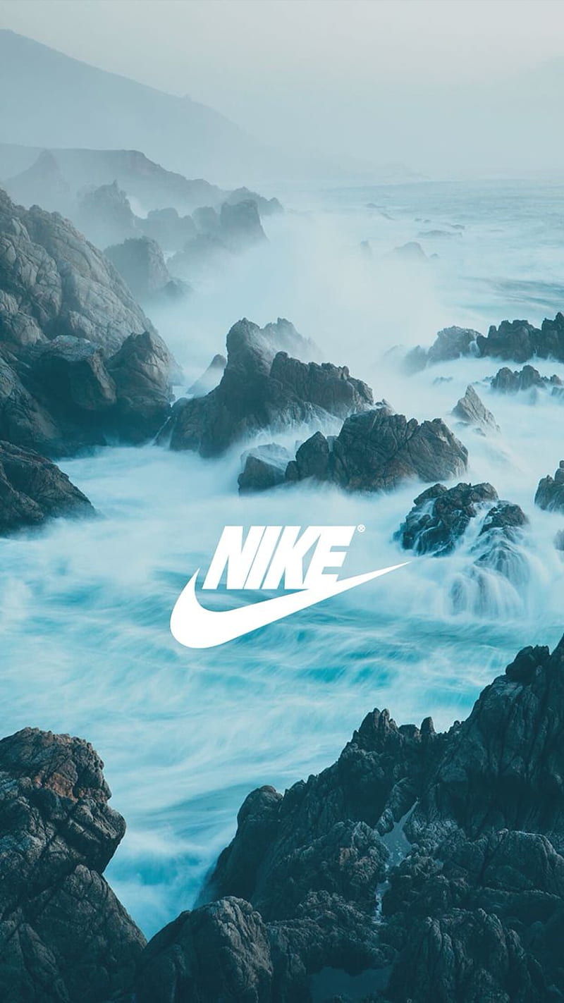 Nike, brand, brands, glacier, glaciers, logo, nature, night, HD phone wallpaper