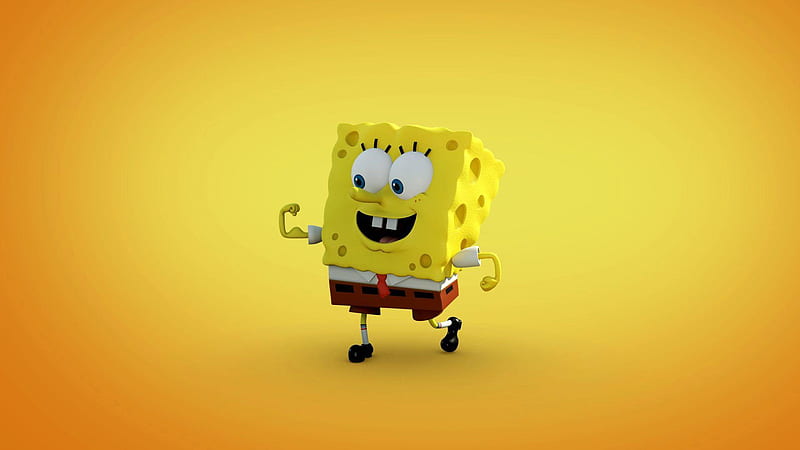 Spongebob With Red Tie, HD wallpaper