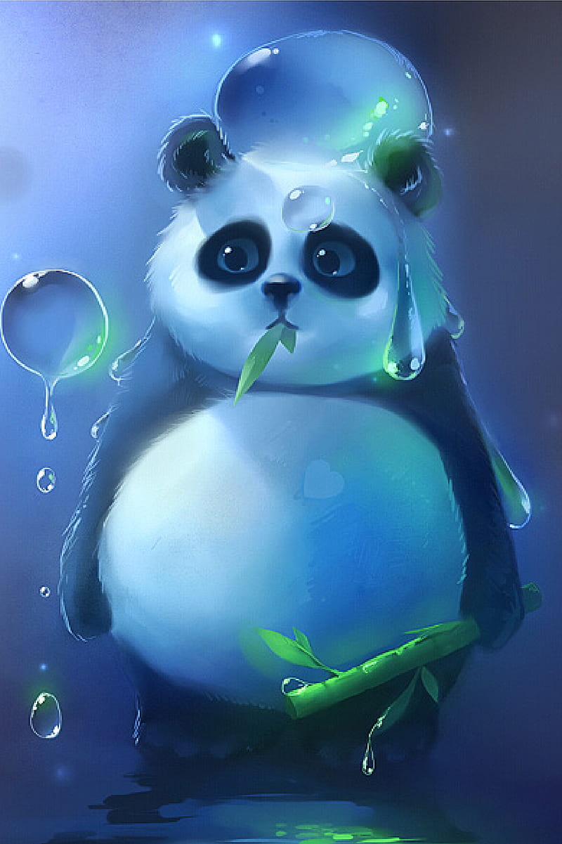 Bubble Panda, animal, bubble, cute, furry, happy, i4, panda, HD phone wallpaper