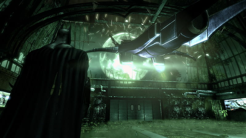 Batman, Batman: Arkham Asylum, Batman , Batwing , Moon, HD wallpaper