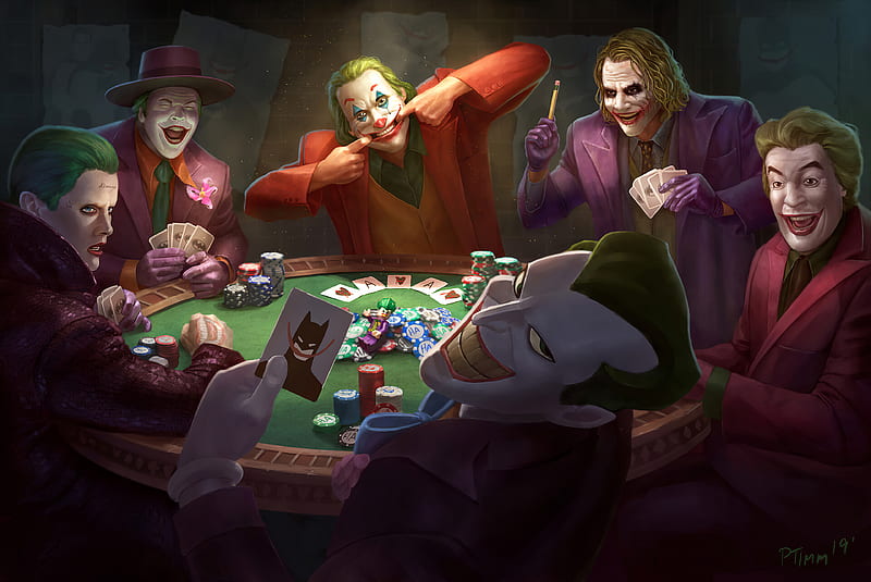 Joker Poker , joker, superheroes, artwork, artist, digital-art, HD wallpaper