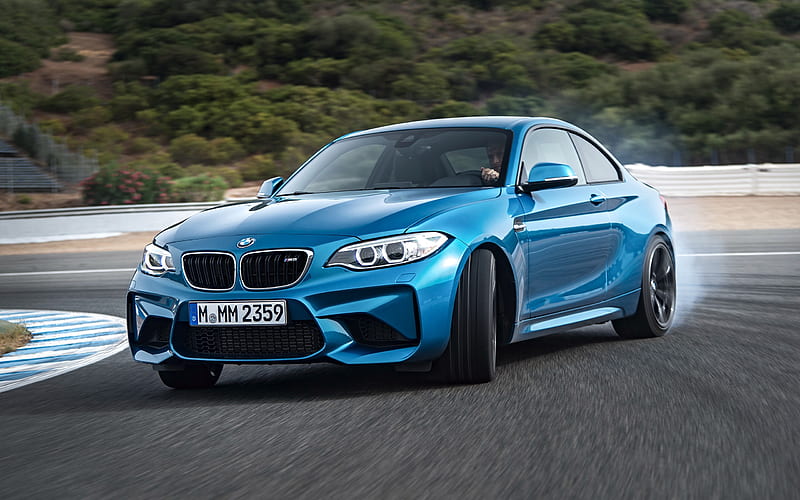 BMW M2 Drift Race Tracks, drifting-cars, carros, drift, tires, smoke, bmw, HD wallpaper