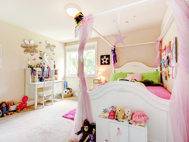 Children room, colorful, children toys, interior, home, desenho, room, bed, style, HD wallpaper