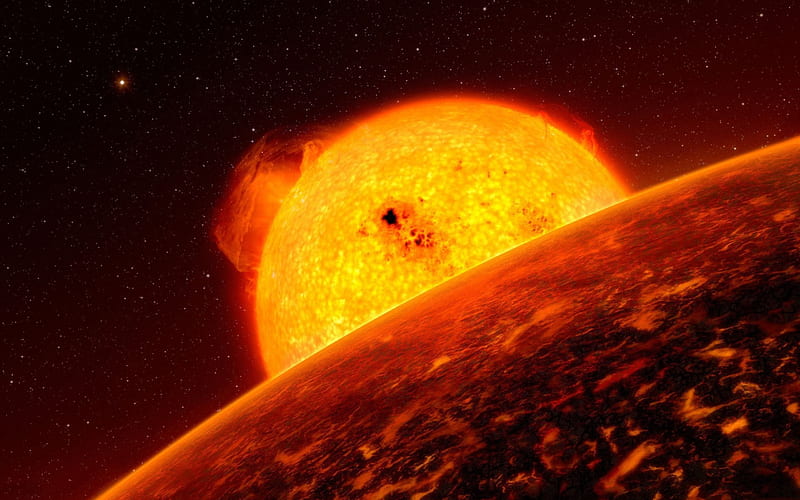 hot exoplanet, orbits, close, around, star, HD wallpaper