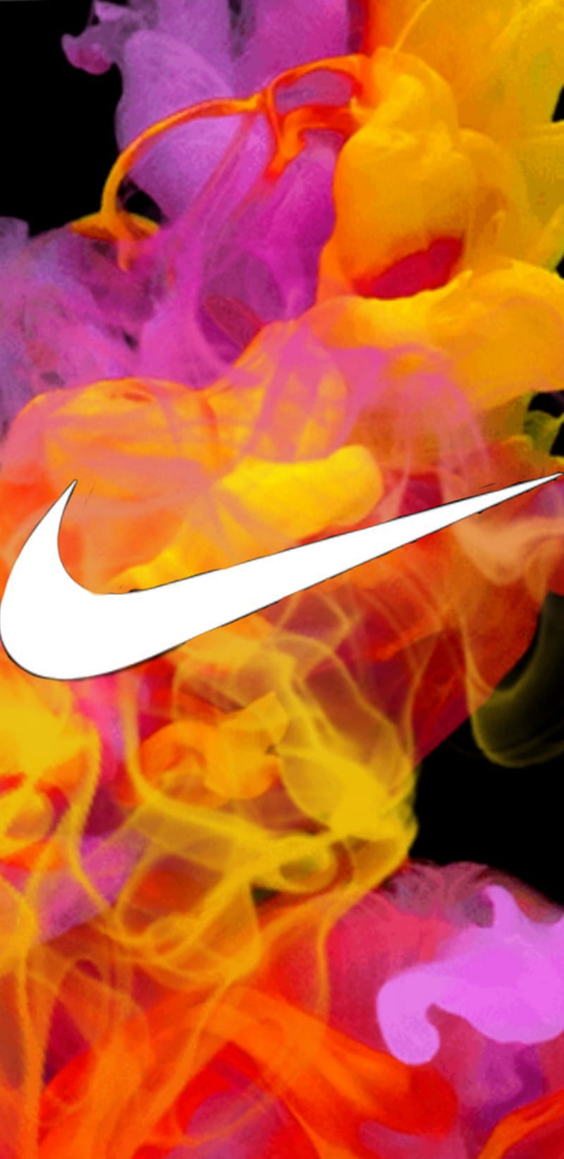 Colourful nike, brand, explosion, pink, red, orange, yellow, HD phone wallpaper