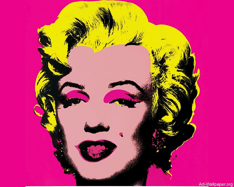 Andy Warhol , bold, bright, exagerated, colors, marilyn monroe, style, HD wallpaper