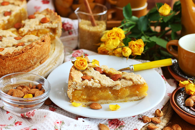 Food, Pie, Almond, Baking, Still Life, HD wallpaper