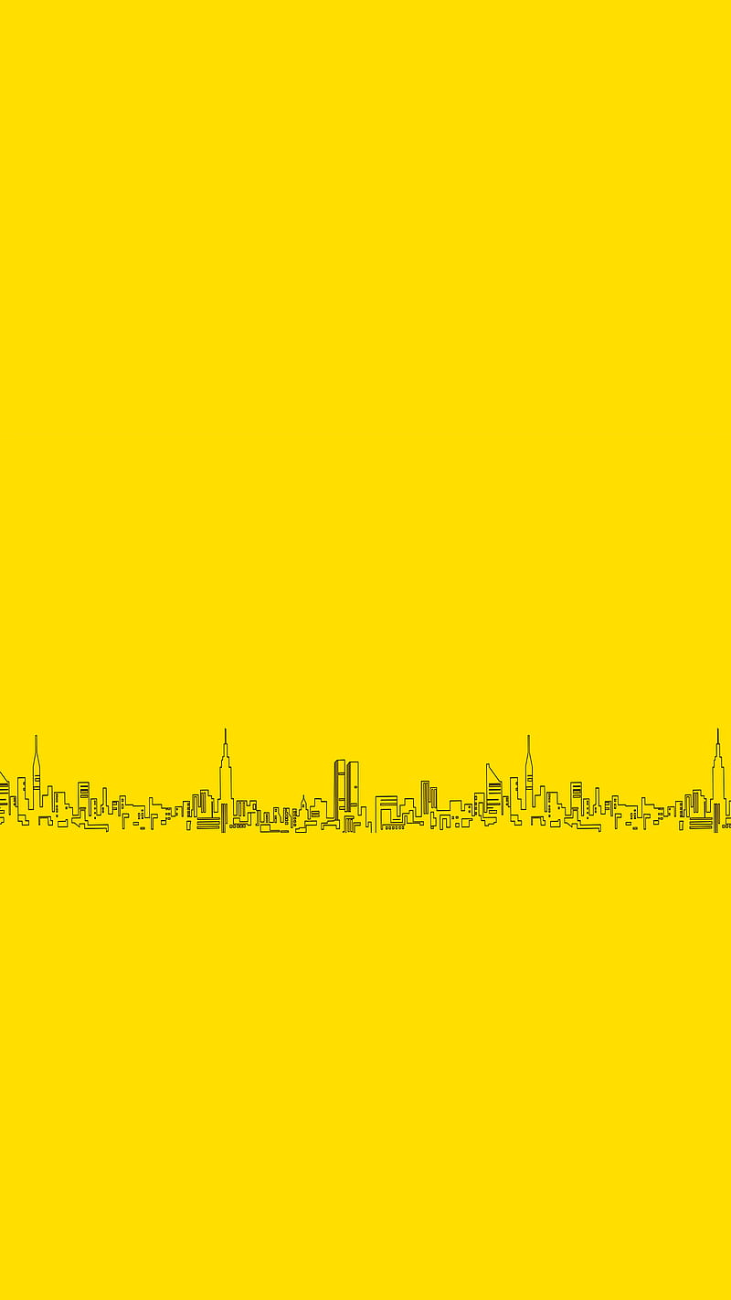 Minimal City, 929, minimalist, simple, yellow, HD phone wallpaper
