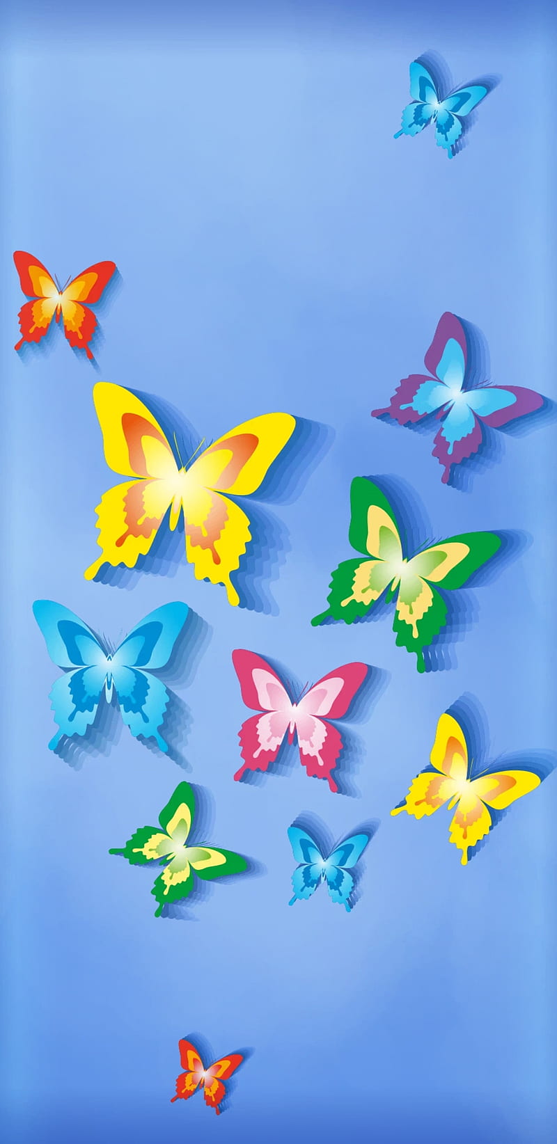 ButterfliesAway, butterflies, butterfly, colourful, flutter, girly, pretty, wings, HD phone wallpaper