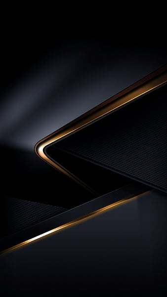 Triangle Solid Black Gold 4K HD Abstract Wallpapers