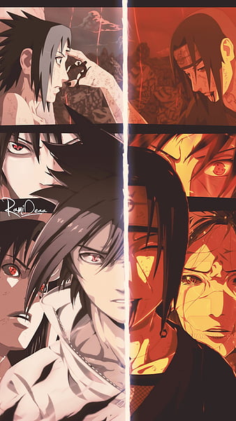 Sasuke and Itachi, naruto, shippuden, HD phone wallpaper