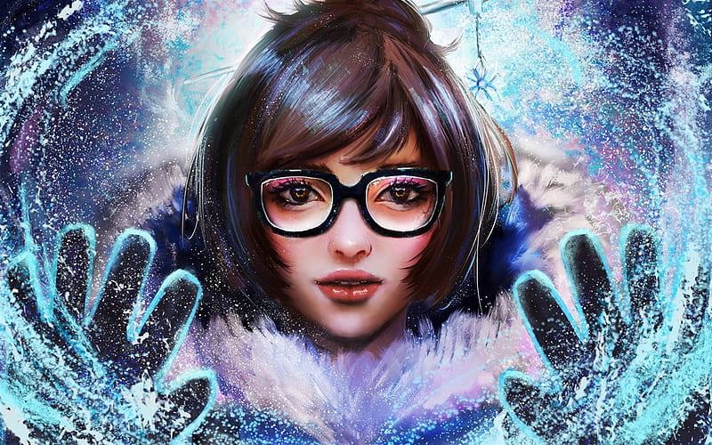 Mei, portrait, winter, MMOFPS, Overwatch, HD wallpaper