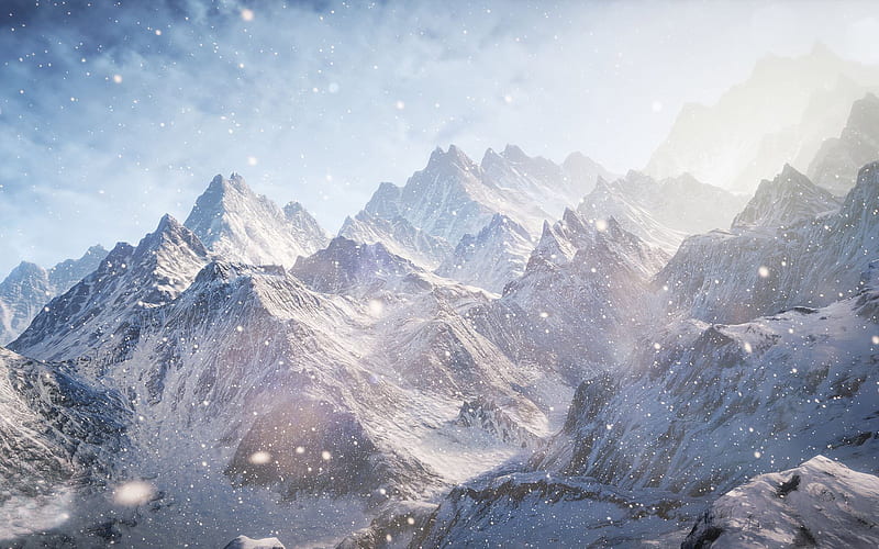 mountainscape, mountain, alp, snow, peak, HD wallpaper