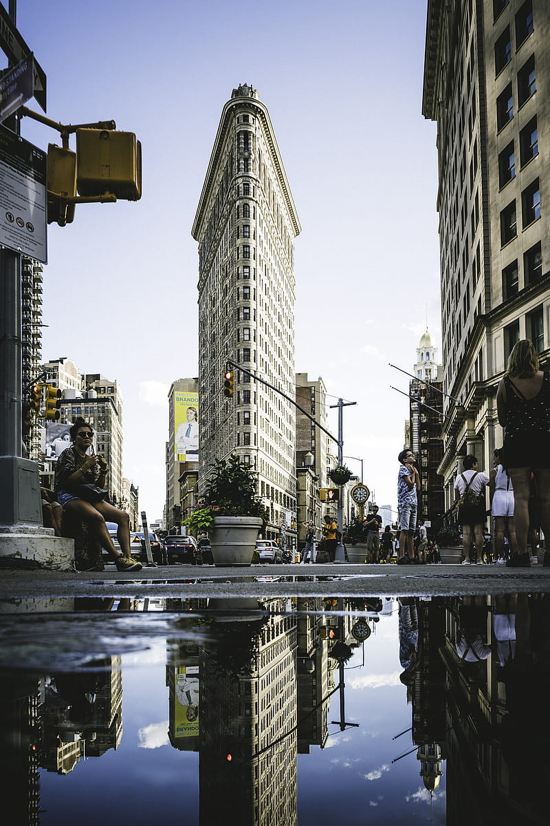 low angle graphy of flatiron building, HD phone wallpaper