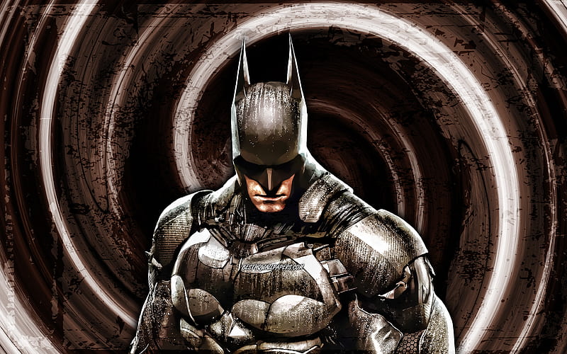 Batman, brown grunge background, Batman Arkham Knight, vortex, DC Comics,  superheroes, HD wallpaper | Peakpx