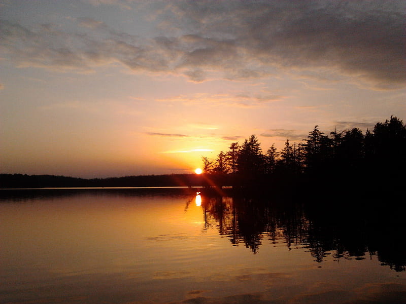 ~~; a tailgate sunset ;~~, sunset, nature, Ontario, eels lake, HD wallpaper