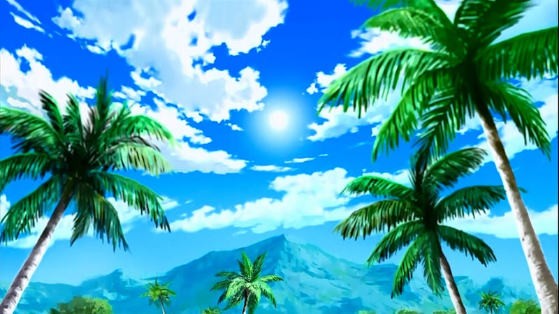 4592850 sky palm trees sunlight sea anime anime boys anime girls  landscape  Rare Gallery HD Wallpapers