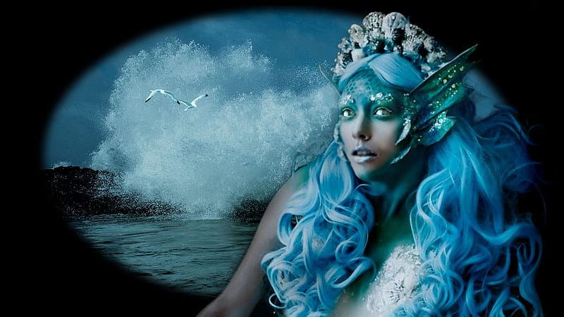 Seapunk Mermaid 2, artistic, pretty, bold, sea punk, bonito, woman ...