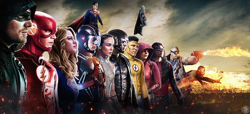 Dc Cw All Superheroes, arrow, flash, supergirl, sara-lance, atom, superman, tv-shows, , artist, superheroes, HD wallpaper