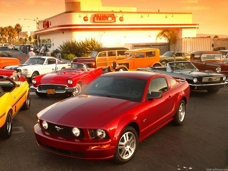 2005 Mustang -- 20 iconic pony cars, GT, 05, Ford, Maroon, HD wallpaper