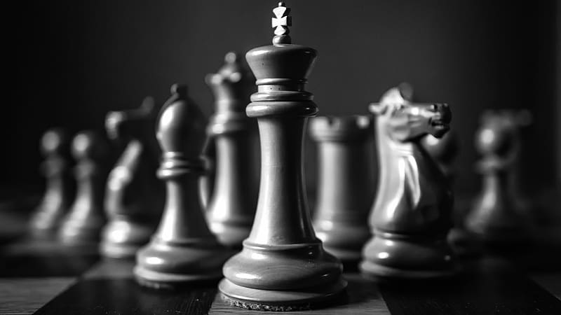 Chess, Game, Black & White, HD wallpaper