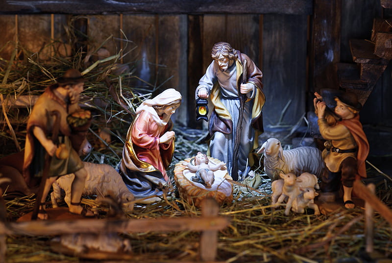 birth of Jesus, birth, christmas, manger, HD wallpaper