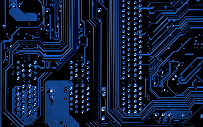 blue circuit board texture, blue circuit digital texture, circuit board, blue technology background, blue circuit board, HD wallpaper