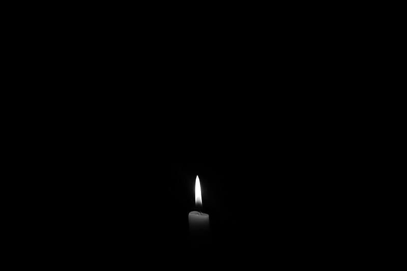 Candle Dark Monochrome, candle, dark, monochrome, black-and-white, flame, graphy, HD wallpaper