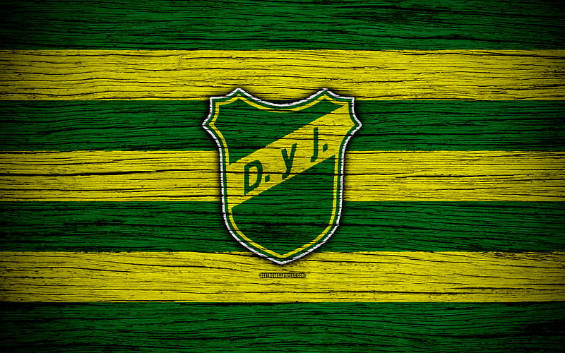 Defensa y Justicia Superliga, logo, AAAJ, Argentina, soccer, Defensa y Justicia FC, football club, wooden texture, FC Defensa y Justicia, HD wallpaper