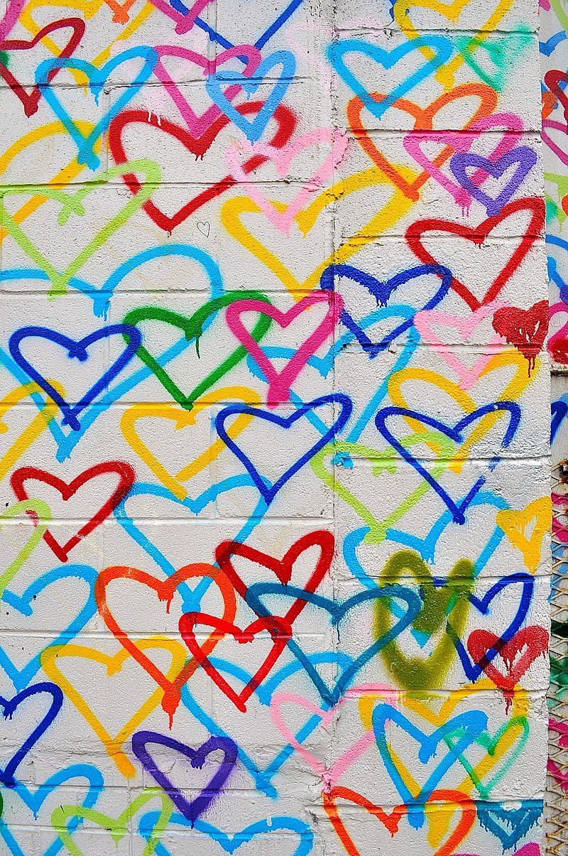 Corazones de graffiti, corazón, corazones, Fondo de pantalla de teléfono HD  | Peakpx
