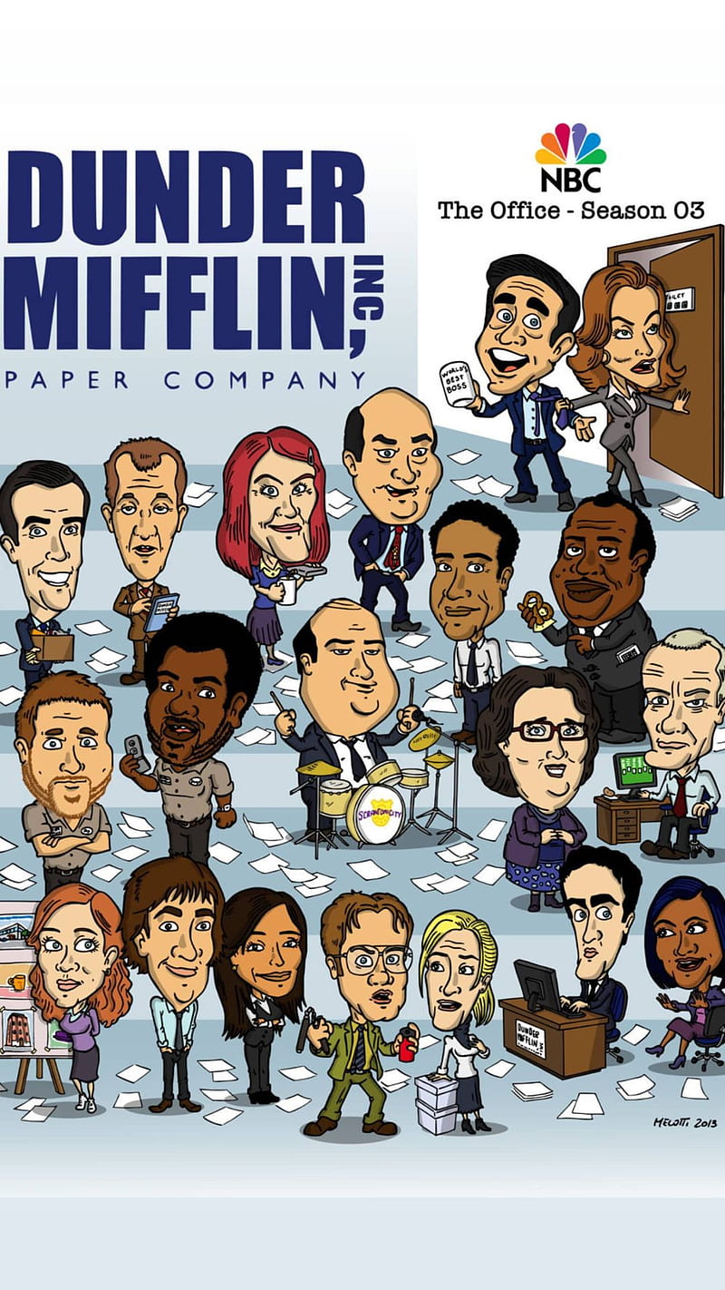 dunder mifflin computer wallpaper Greeting Card for Sale by jserazio1