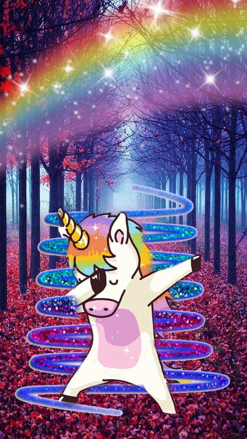 Rainbow unicorn, forest, HD phone wallpaper | Peakpx