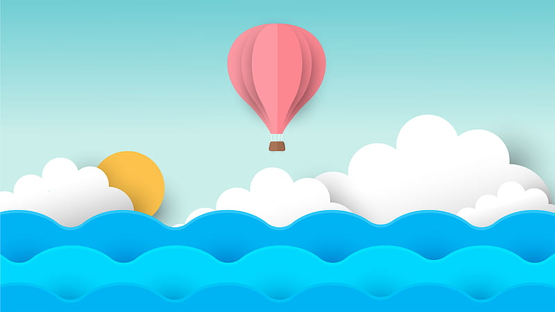 Air Balloon Minimal , air-balloon, minimalism, minimalist, artist, artwork, digital-art, HD wallpaper
