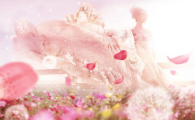 Pink☆Star, pretty, dress, divine, headphones, bonito, sublime, elegant,  sweet, HD wallpaper