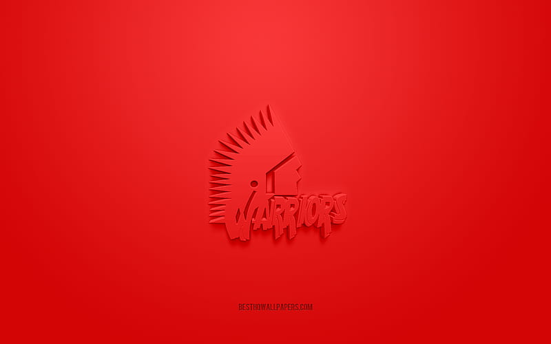 Moose Jaw Warriors, creative 3D logo, red background, 3d emblem, Canadian hockey team club, WHL, Saskatchewan, Canada, 3d art, hockey, Moose Jaw Warriors 3d logo, HD wallpaper