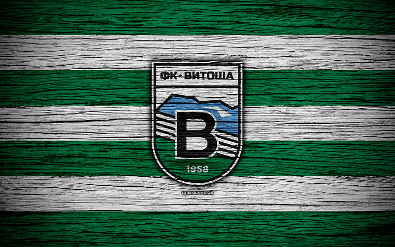 Vitosha Bistritsa FC Parva Liga, soccer, football, Bulgaria, Vitosha Bistritsa, logo, wooden texture, football club, FC Vitosha Bistritsa, HD wallpaper