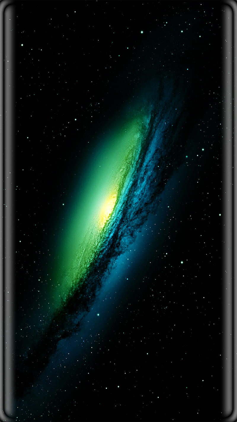 Abstract, black, blue, edge, galaxy, green, neon light, s7, s8, stars, HD phone wallpaper