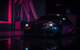 BMW M2, F87, tuning, 2019 cars, night, german cars, BMW F87, black bmw m2, BMW, HD wallpaper
