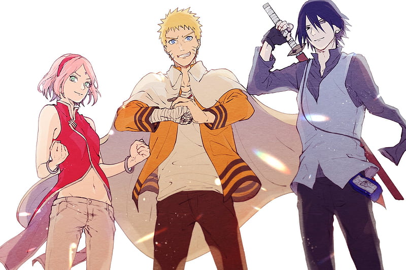 Naruto, Boruto, Naruto Uzumaki, Sakura Haruno, Sasuke Uchiha, HD wallpaper
