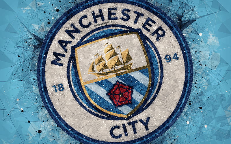 Manchester City FC logo, geometric art, English football club, creative ...