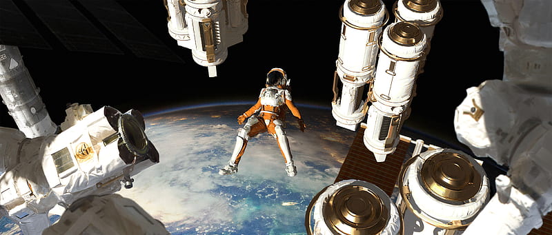 Sci Fi, Astronaut, Orbit, HD wallpaper