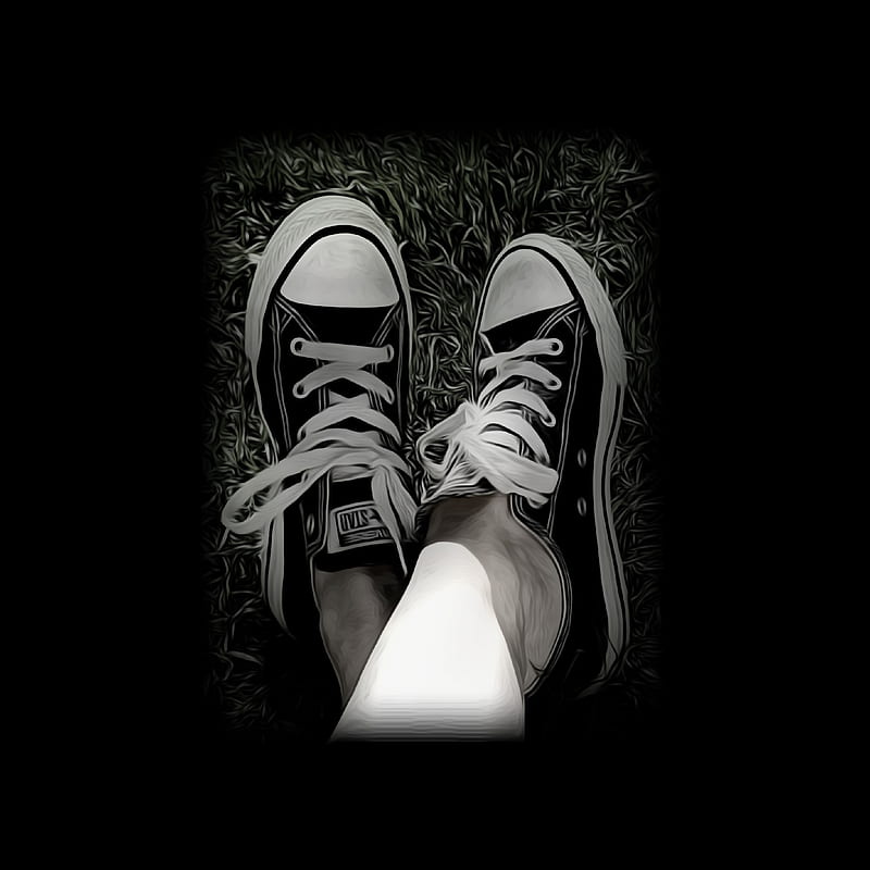 Kicks, black and white, converse, my , graphy, sneakers, HD phone wallpaper