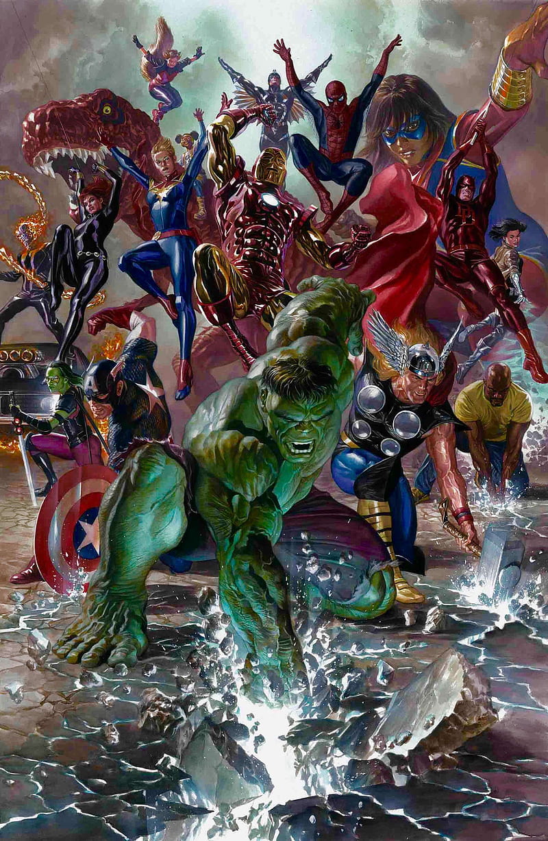 Marvel mashup , comics, hulk, marvel, mcu, HD phone wallpaper