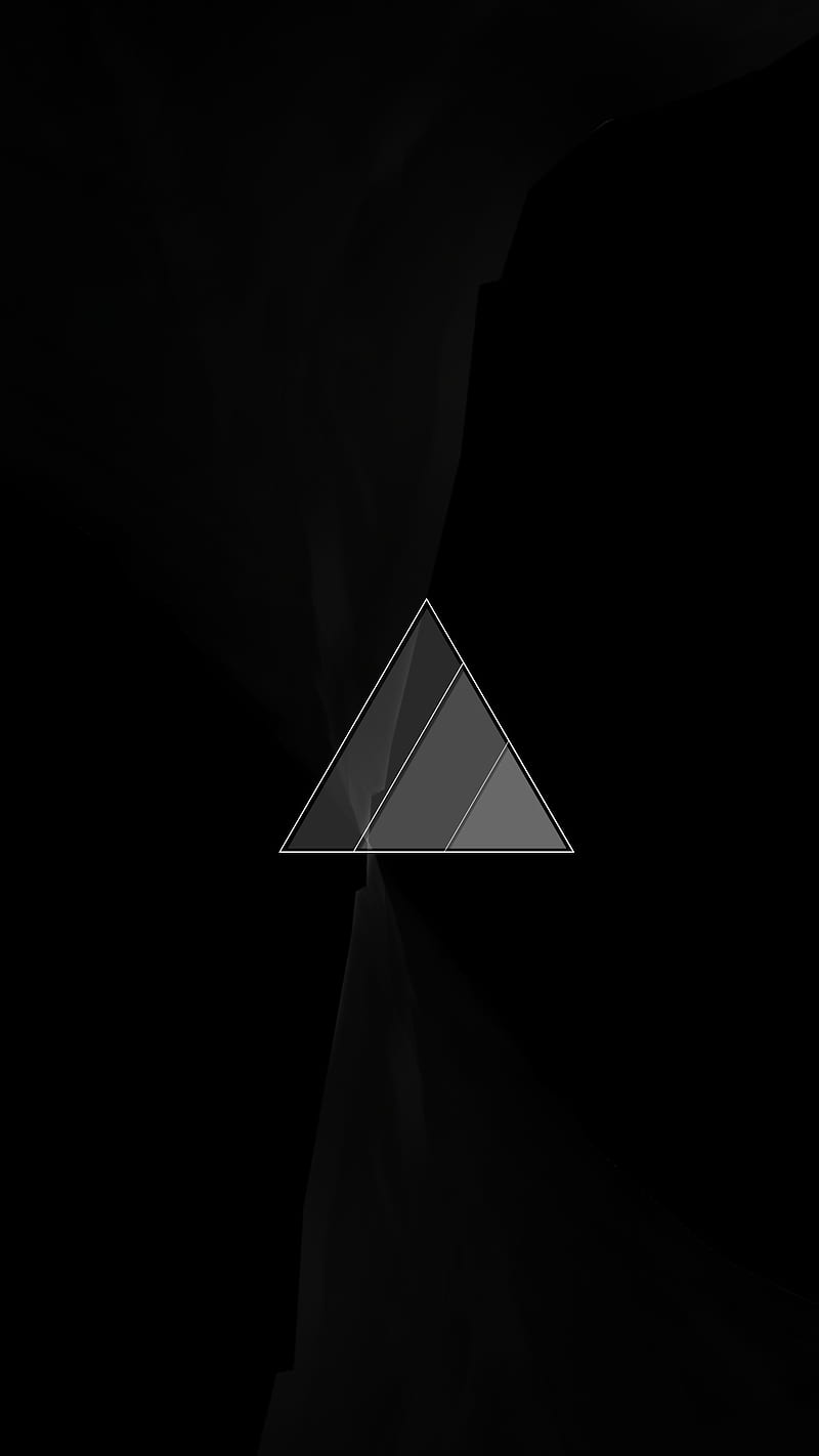 Montserrat, amoled, black, flat, minimalism, sky, superamoled, symbol, triangle, HD phone wallpaper