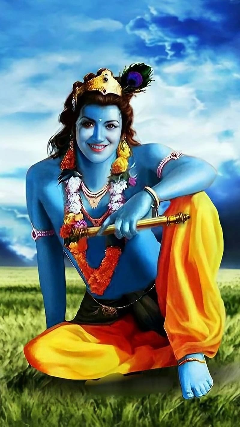 Krishna Pics, Sky Background, lord, god, HD phone wallpaper