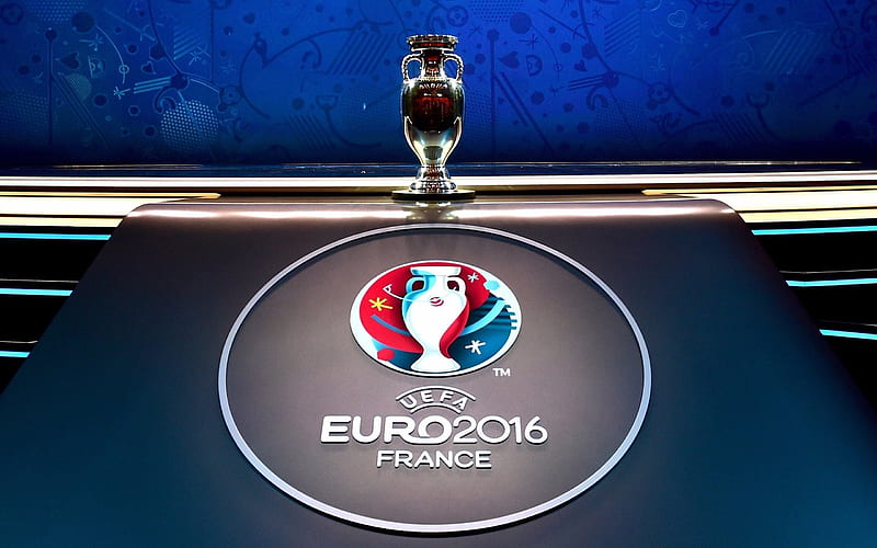 logo, france 2016, euro 2016, uefa, cup, trophy, white background, france, HD wallpaper