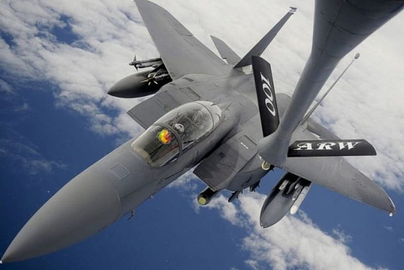 F15 Refueling, f15, f15 eagle, fighter jet, eagle, HD wallpaper