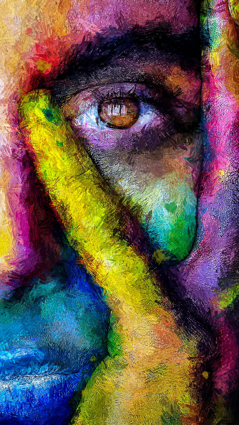 colorface, 420, AMAZING, Trippy, brush, brushes, colorful, colors, eye, face, paint, painting, weird, HD phone wallpaper